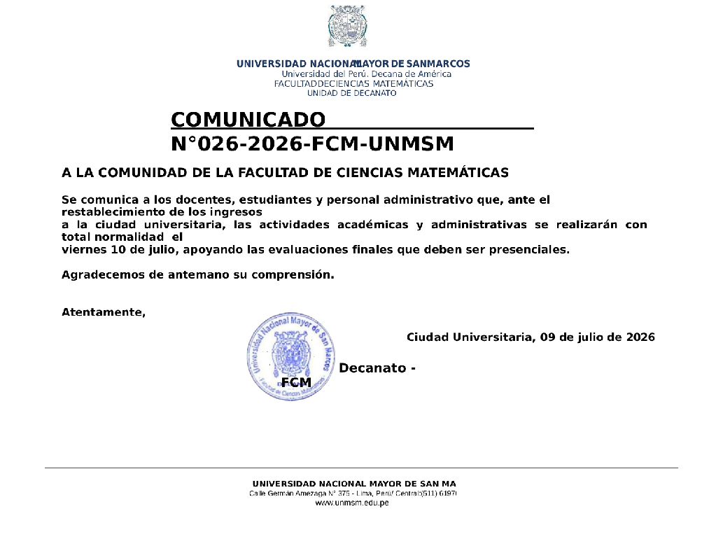Horario de Atención Posgrado